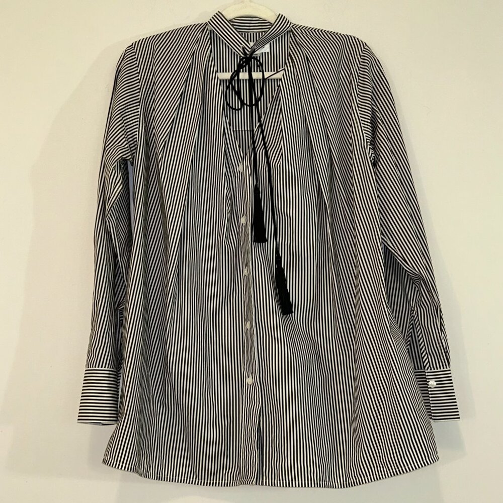 Victoria Beckham Designer Pleated Poplin Button Down size 4 NWT - Picture 4 of 13